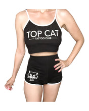 Load image into Gallery viewer, Top Cat Tattoo Club Girls Tank Top Black
